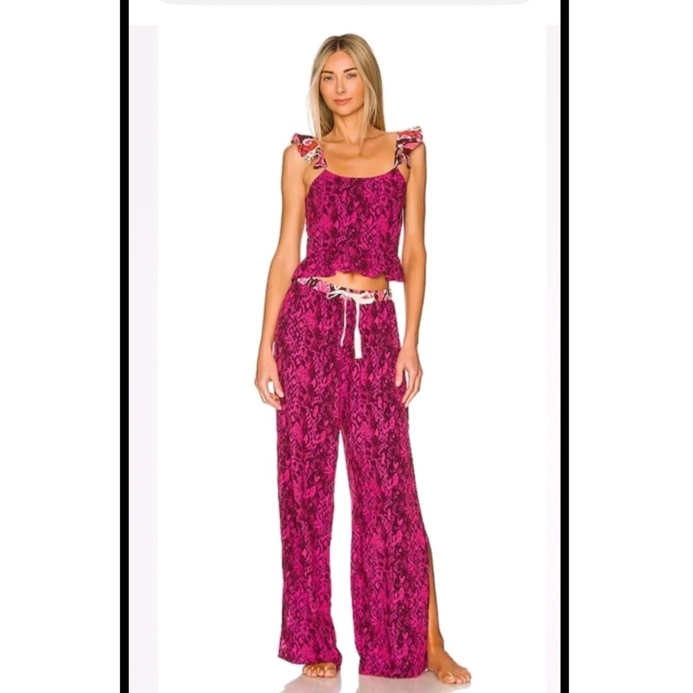 Maaji Harper Wide Leg Side Slit Pants Medium beach travel resortwear layered